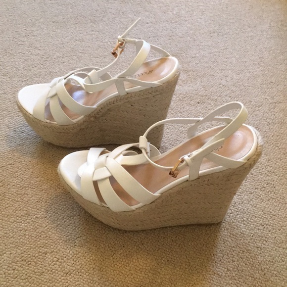 ladies white wedge shoes